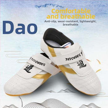 Taekwondo vidaus treniruočių batai suaugusiems vyrams – lengvi, neslidūs, atsparūs dėvėjimui; viršutinė medžiaga PU, padų guma