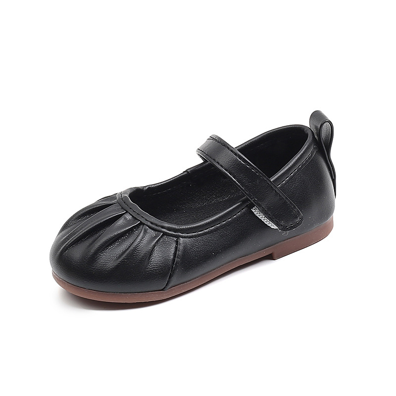 Dječje cipele od PU kože, kvadratni vrh, jednobojne, Velcro zatvarač, mekana potplata