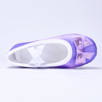 Παιδικά παπούτσια μπαλέτου για κορίτσια με γκλίτερ-διαβάθμιση και μοτίβο αστεριών στον ουρανό, μαλακή σόλα, για θεατρικές εμφανίσεις, μοντέλο 8001