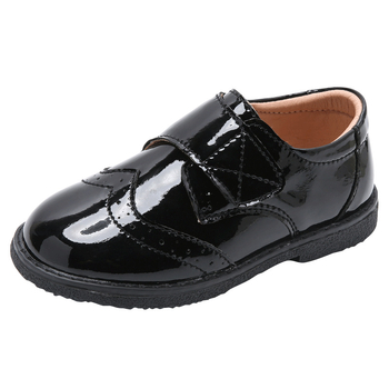 Detské brogues pre chlapcov, vrchný materiál mikrovlákno, zapínanie na suchý zips (Velcro), PU stielka, anglický štýl