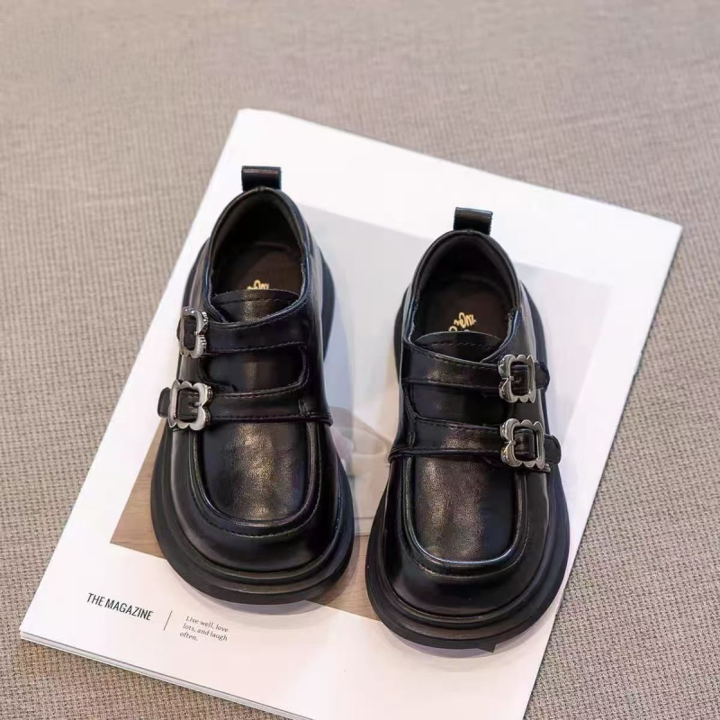 Dječje male kožne cipele, zatvaranje na Velcro, gornji dio PU, unutarnja PU, uložak PU, gumena potplata, sveučilišni stil, unisex, za djecu 4–16 godina, jesen 2024
