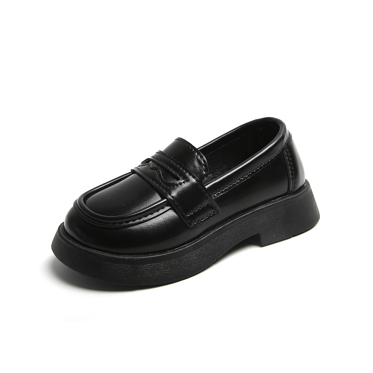 Gyerekeknek készült brit stílusú loafer cipő, PU felsőrész, puha talp, uniszex, fűzők nélkül, alacsony boka, mind a négy évszakra, 2022 ősz kiadás