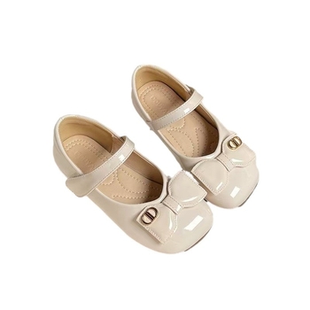Lányoknak szánt bőr cipő tavasz-őszre, 4–16 év közötti korosztálynak, alacsony boka magasságú, gumitalp, csíkos mintázat, hercegnő stílus
