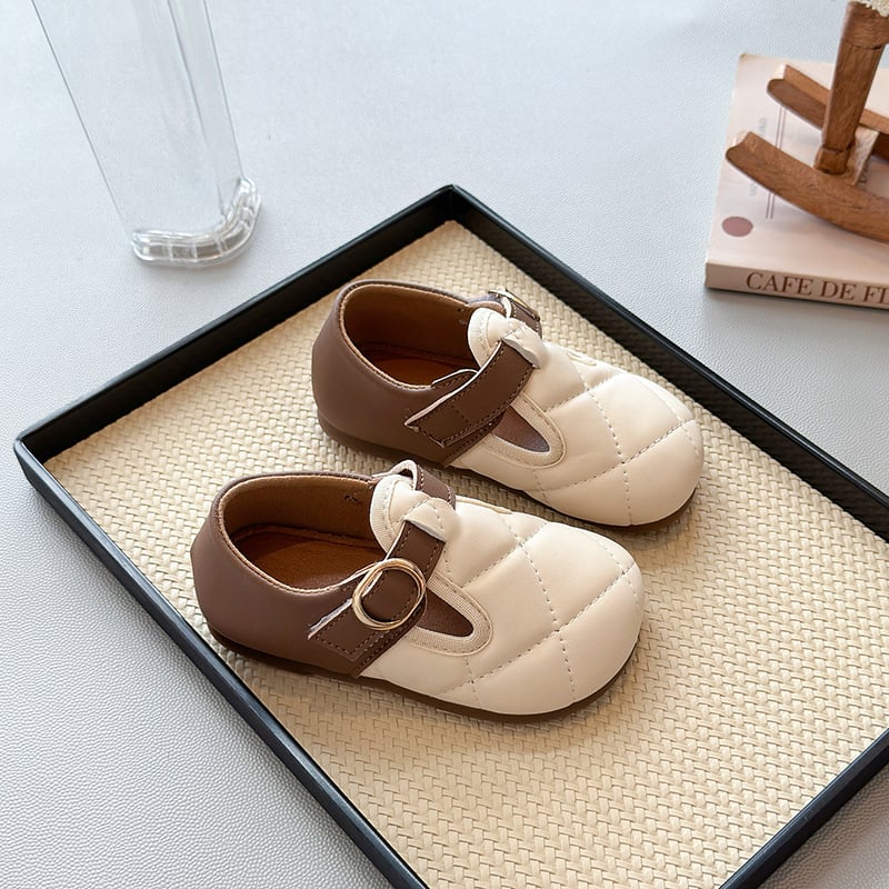 Dječje kožne cipele za djevojčice sa Velcro zatvaračem, Birkenstock stil, mekana potplata, karirani dizajn, uzrast 4–12 godina