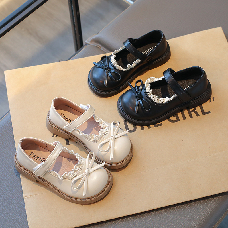 Mergaitei PU odiniai bateliai, Velcro užsegimas, vidinė PU, PU įdėklas, guminis padas, amžius 1–16 metų