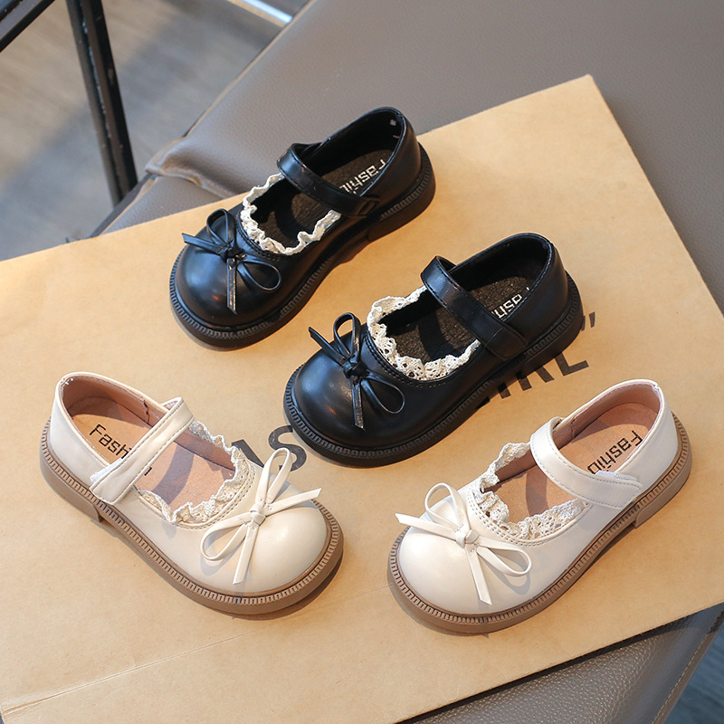 Mergaitei PU odiniai bateliai, Velcro užsegimas, vidinė PU, PU įdėklas, guminis padas, amžius 1–16 metų