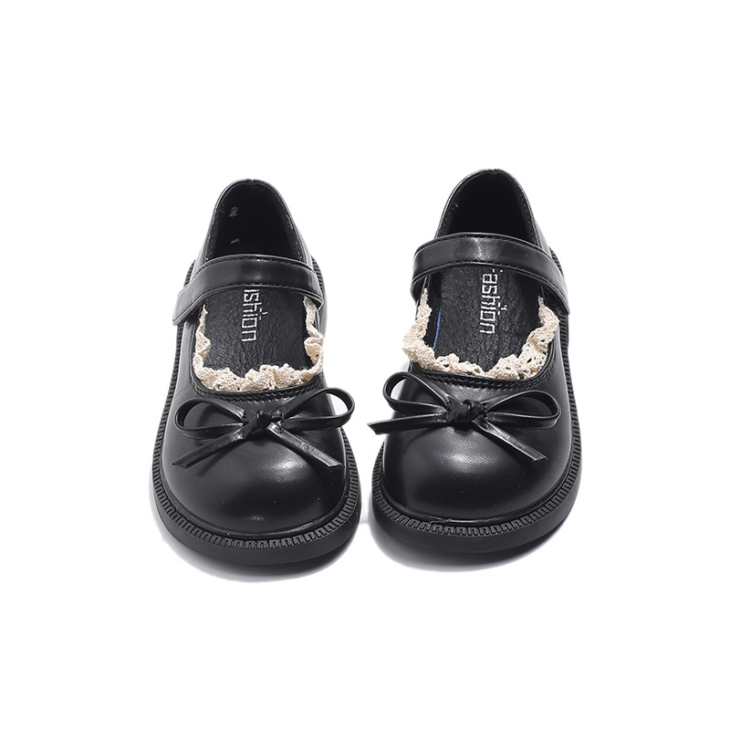 Mergaitei PU odiniai bateliai, Velcro užsegimas, vidinė PU, PU įdėklas, guminis padas, amžius 1–16 metų