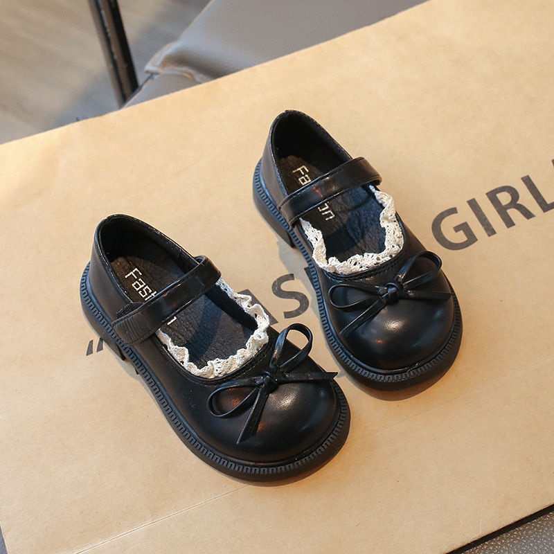 Mergaitei PU odiniai bateliai, Velcro užsegimas, vidinė PU, PU įdėklas, guminis padas, amžius 1–16 metų