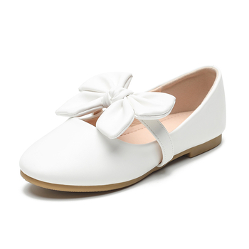 Lányoknak készült bőrcipő, hercegnő-stílus, masni, puha talp, PU felsőrész