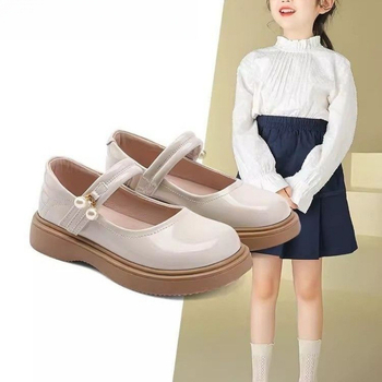 Cipele od prave kože za djevojčice, 2025 novi model, mekana potplata, četiri godišnja doba, stil princeze, s Velcro kopčom