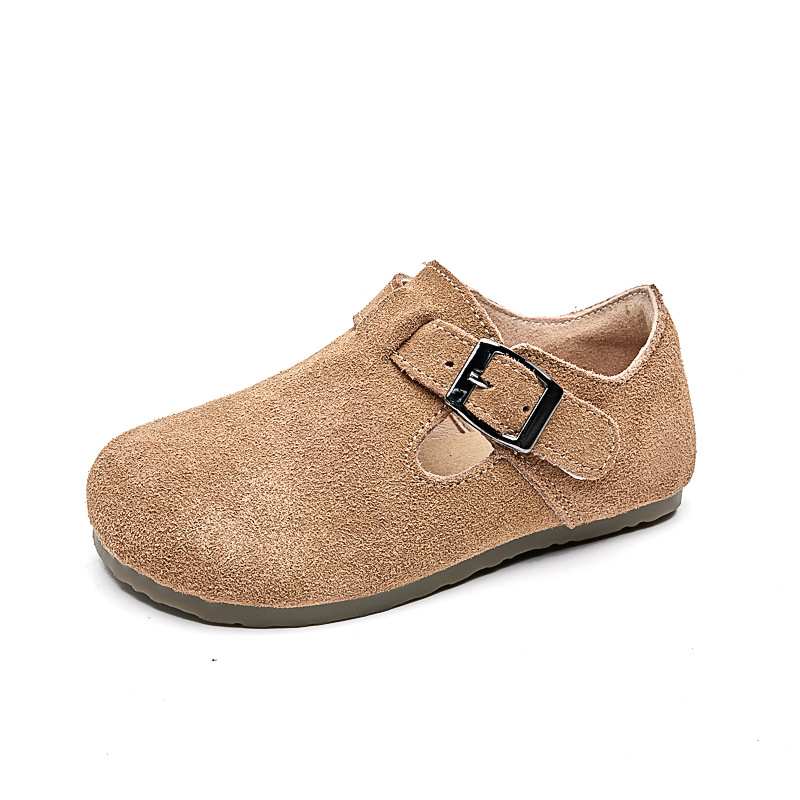 Gyerekeknek nubuk bőr cipő Velcro-zár, gumírozott talp, pamut bélés, koreai stílus