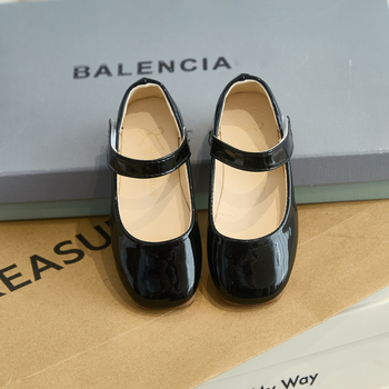 Lányoknak készült PU-bőr ünnepi cipő, puha talppal, Velcro-zár, alacsony boka, hercegnő-stílus, tavasz–őszre