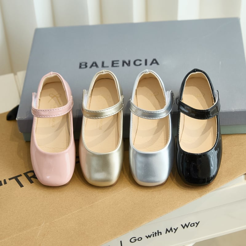 Lányoknak készült PU-bőr ünnepi cipő, puha talppal, Velcro-zár, alacsony boka, hercegnő-stílus, tavasz–őszre