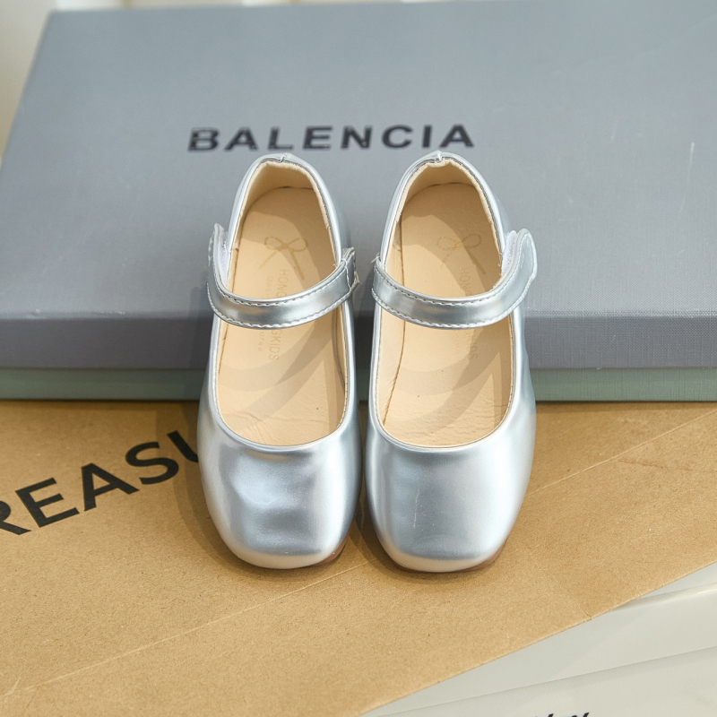 Lányoknak készült PU-bőr ünnepi cipő, puha talppal, Velcro-zár, alacsony boka, hercegnő-stílus, tavasz–őszre