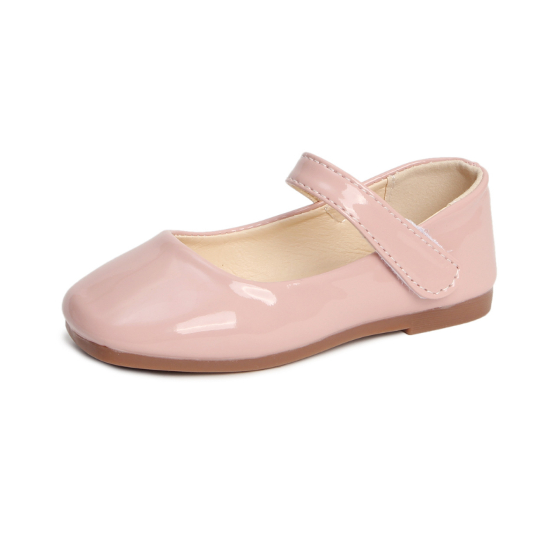 Lányoknak készült PU-bőr ünnepi cipő, puha talppal, Velcro-zár, alacsony boka, hercegnő-stílus, tavasz–őszre