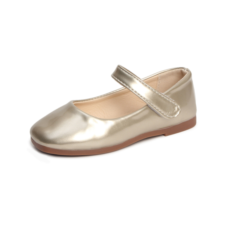 Lányoknak készült PU-bőr ünnepi cipő, puha talppal, Velcro-zár, alacsony boka, hercegnő-stílus, tavasz–őszre