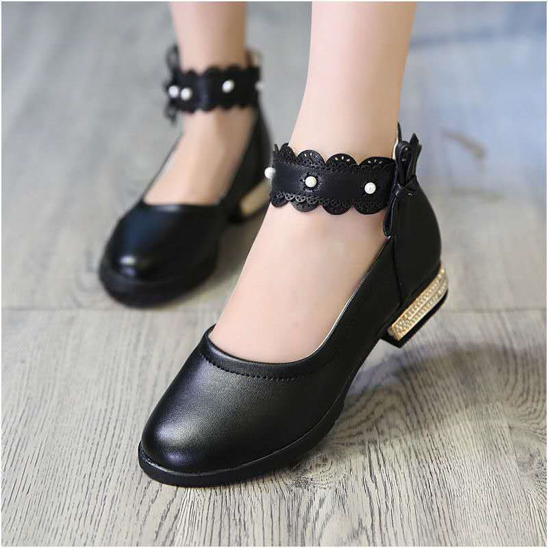 Lányoknak szóló bőr cipő — első osztályú marhabőr felsőrész, alacsony felső rész, belső műbőr, talp: marha ín, lélegző, csúszásmentes, kopásálló