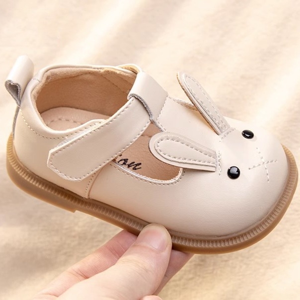 Cipele za bebe djevojčice s gornjim dijelom od mikrovlakna, gumeni potplat, Velcro zatvarač, karikatura uzorak, uložak od umjetne kože