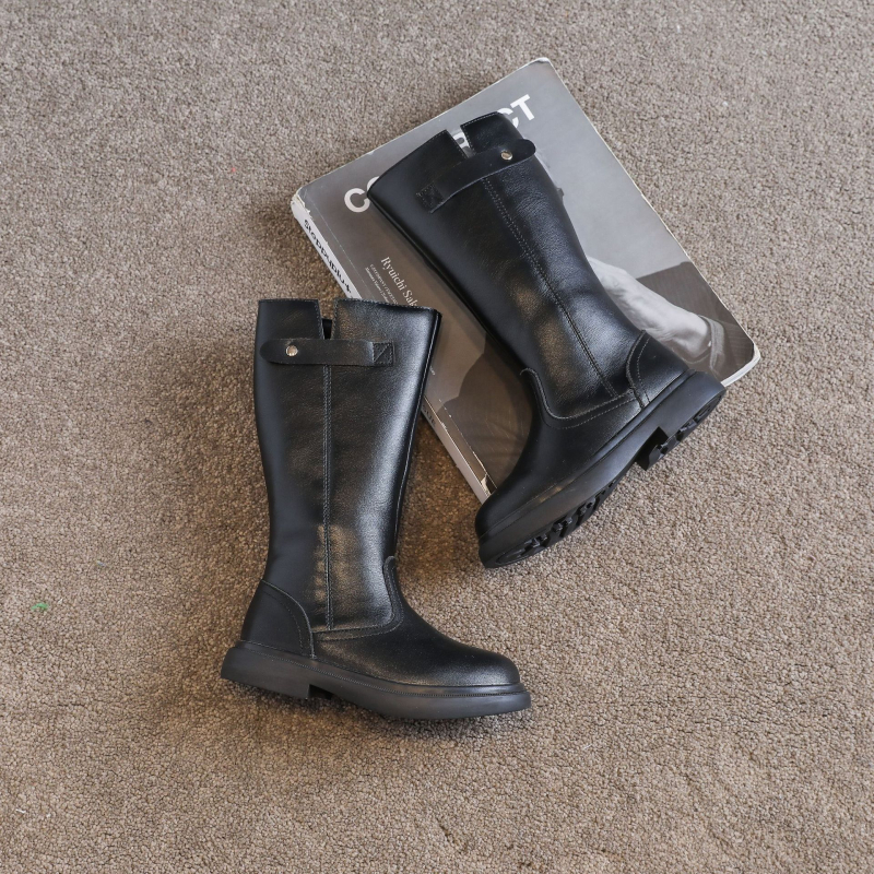 Dječje čizme viteza-princeze za djevojčice - gornji dio od teleće kože, visok zglob, bočni zatvarač, tekstilna podstava, plastična potplat