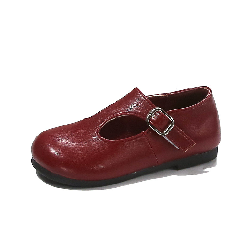 Dječje cipele s T-trakom, vintage stil za djevojčice, Microfiber gornji dio, protuklizna potplat, Velcro zatvaranje