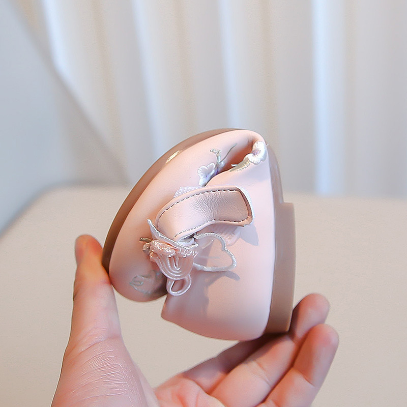 Pantofi pentru fete cu design brodat în stil național, vârf PU, talpă moale, stil de relaxare, pentru copii