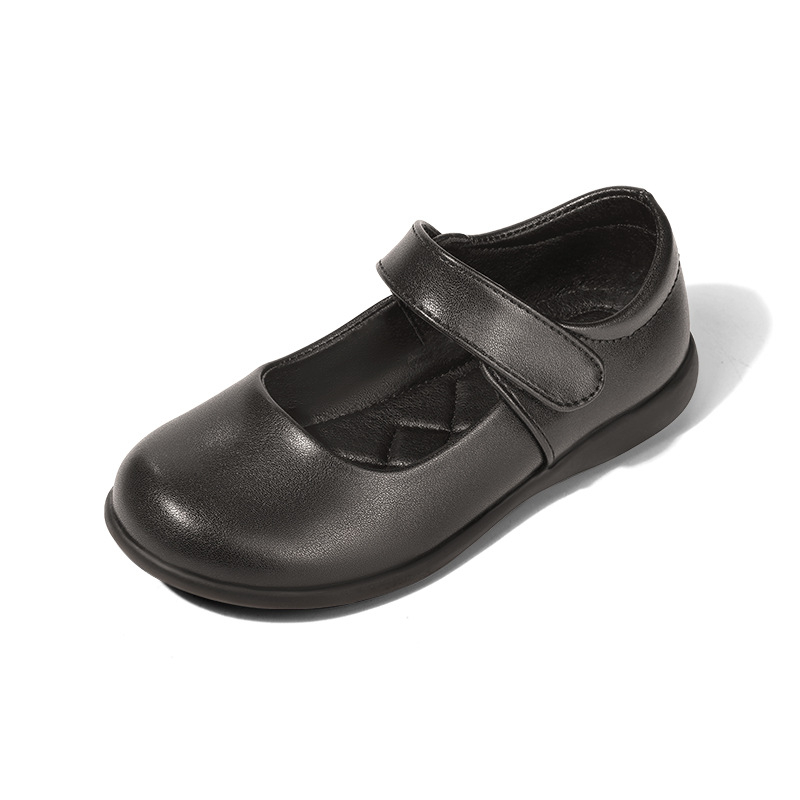 Dječje kožne cipele za princeze, mekana potplata, prava koža, crne, britanski stil, cipele za nastupe djeci