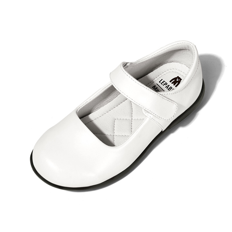 Dječje kožne cipele za princeze, mekana potplata, prava koža, crne, britanski stil, cipele za nastupe djeci