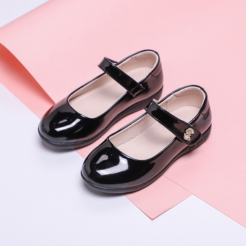 Pantofi de prințesă pentru fetițe cu funda și strasuri; partea superioară din super fiber, talpa din plastic, închidere cu Velcro.