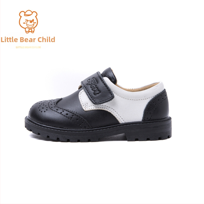 Master Bear dječje cipele od prave kože, britanski stil, kopčanje Velcro trakom, gumom potplat, prozračne, protuklizne