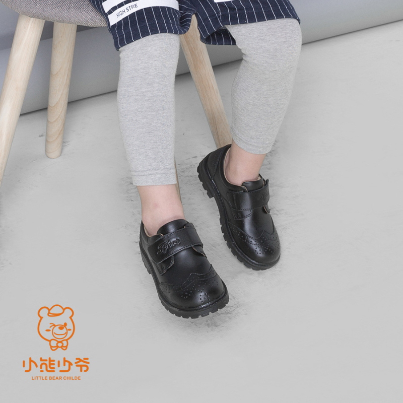 Master Bear dječje cipele od prave kože, britanski stil, kopčanje Velcro trakom, gumom potplat, prozračne, protuklizne