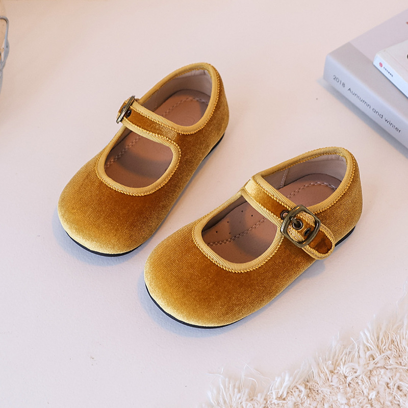 Dječje baršunaste cipele, unisex, Velcro zatvarač, niski profil, protuklizna gumena potplata, jednobojne, retro stil, za djecu od 1 do 12 godina.