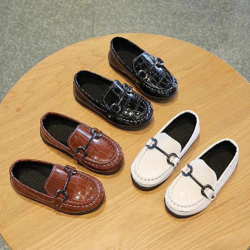 Dječji kožni loafersi slip-on, unisex, niski profil, prozračna mrežasta unutrašnjost, TPR potplat, pogodni za proljeće i jesen