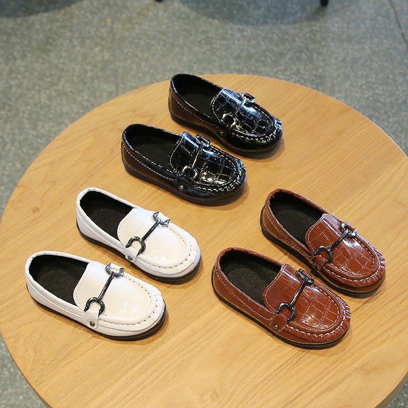 Dječji kožni loafersi slip-on, unisex, niski profil, prozračna mrežasta unutrašnjost, TPR potplat, pogodni za proljeće i jesen