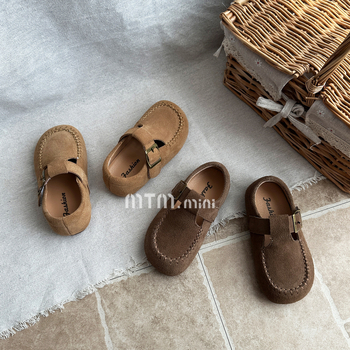 Dječje Birkenstock cipele od prave kože, proljeće-jesenski model; cipele za djevojčice u korejskom stilu i za dječake u britskom retro stilu, mekano potplata