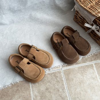 Dječje Birkenstock cipele od prave kože, proljeće-jesenski model; cipele za djevojčice u korejskom stilu i za dječake u britskom retro stilu, mekano potplata
