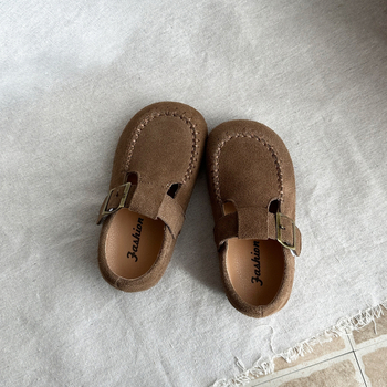 Dječje Birkenstock cipele od prave kože, proljeće-jesenski model; cipele za djevojčice u korejskom stilu i za dječake u britskom retro stilu, mekano potplata
