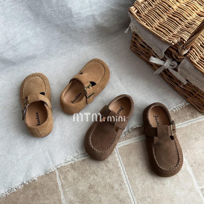 Dječje Birkenstock cipele od prave kože, proljeće-jesenski model; cipele za djevojčice u korejskom stilu i za dječake u britskom retro stilu, mekano potplata