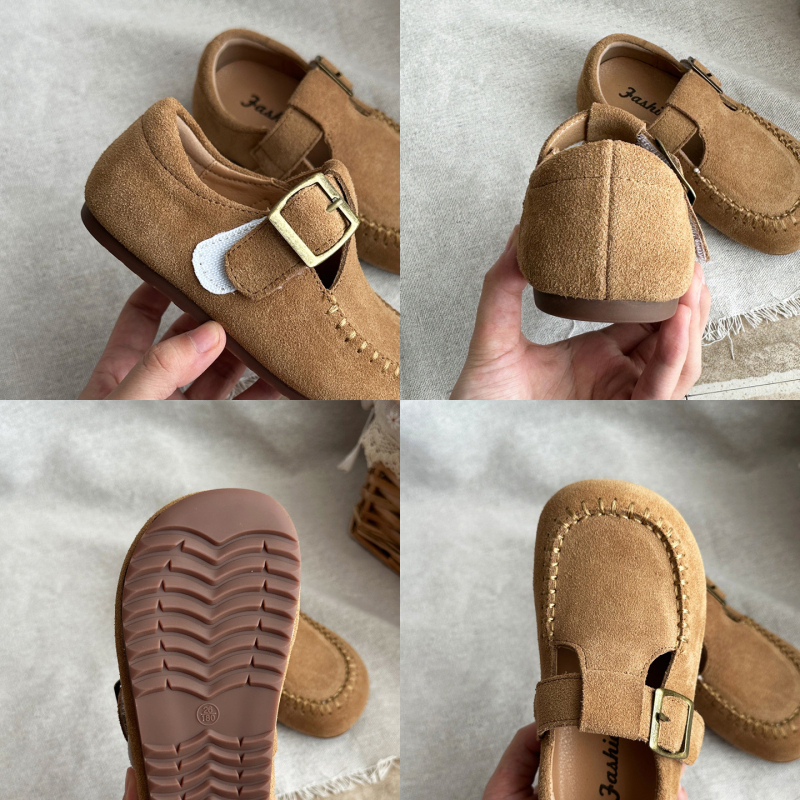 Dječje Birkenstock cipele od prave kože, proljeće-jesenski model; cipele za djevojčice u korejskom stilu i za dječake u britskom retro stilu, mekano potplata