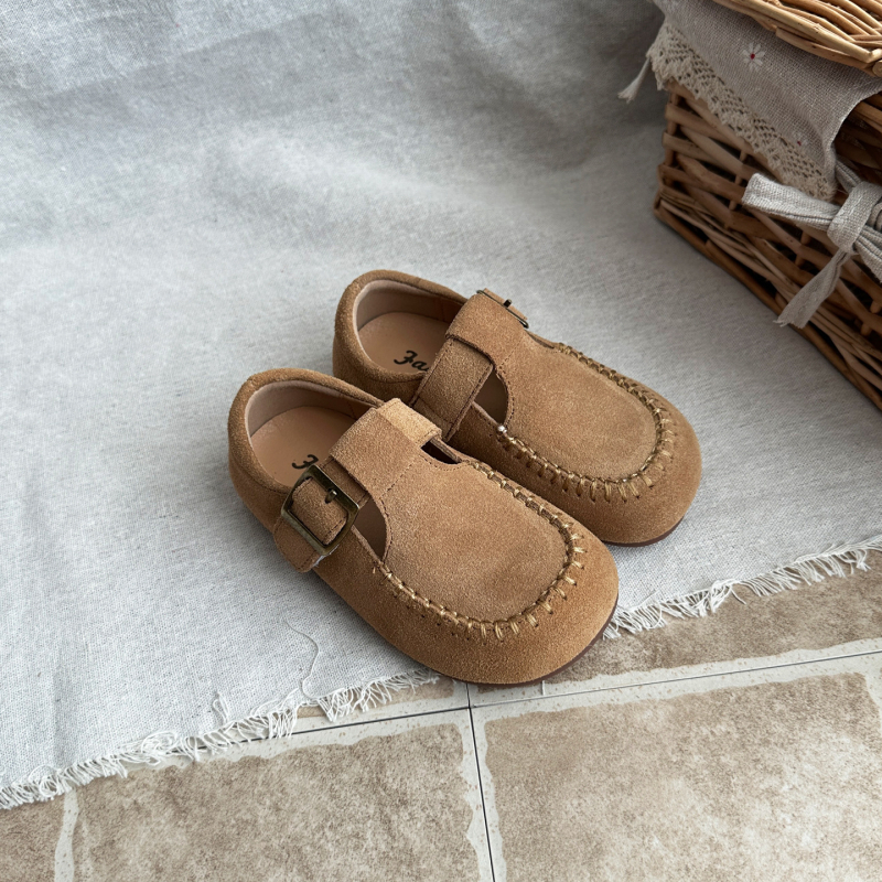 Dječje Birkenstock cipele od prave kože, proljeće-jesenski model; cipele za djevojčice u korejskom stilu i za dječake u britskom retro stilu, mekano potplata