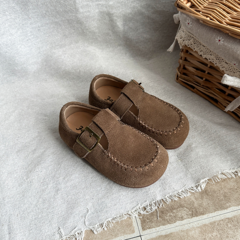 Dječje Birkenstock cipele od prave kože, proljeće-jesenski model; cipele za djevojčice u korejskom stilu i za dječake u britskom retro stilu, mekano potplata