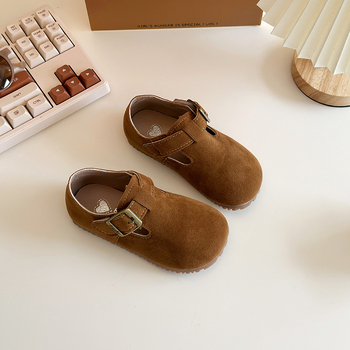 2025 Dječje cipele u Birkenstock stilu, mekana potplata, niski gornji dio, korejski stil, izgled kože