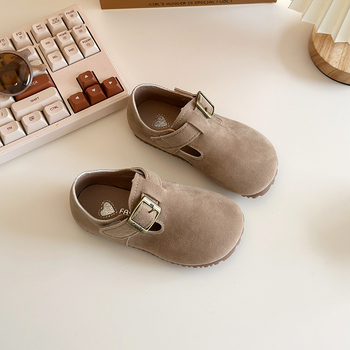 2025 Dječje cipele u Birkenstock stilu, mekana potplata, niski gornji dio, korejski stil, izgled kože