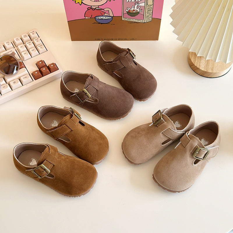 2025 Dječje cipele u Birkenstock stilu, mekana potplata, niski gornji dio, korejski stil, izgled kože