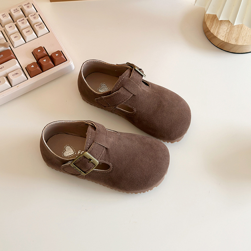 2025 Dječje cipele u Birkenstock stilu, mekana potplata, niski gornji dio, korejski stil, izgled kože