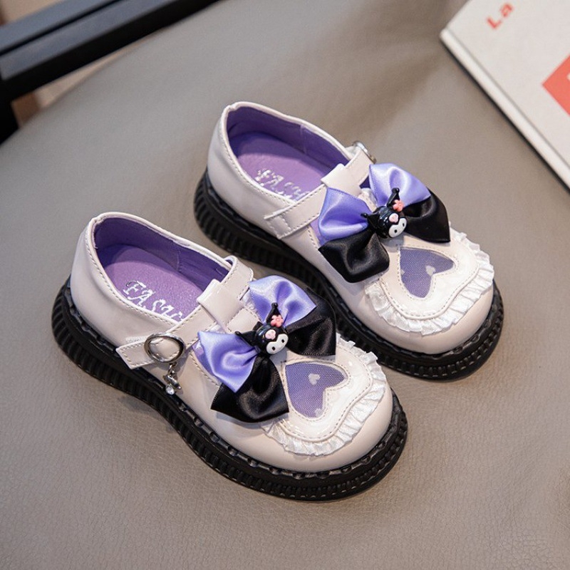 Gyerekeknek készült lánycipő, Lolita stílus, mikroszálas felsőrész, PVC talp, Velcro-zár, tavasszal és ősszel használható.