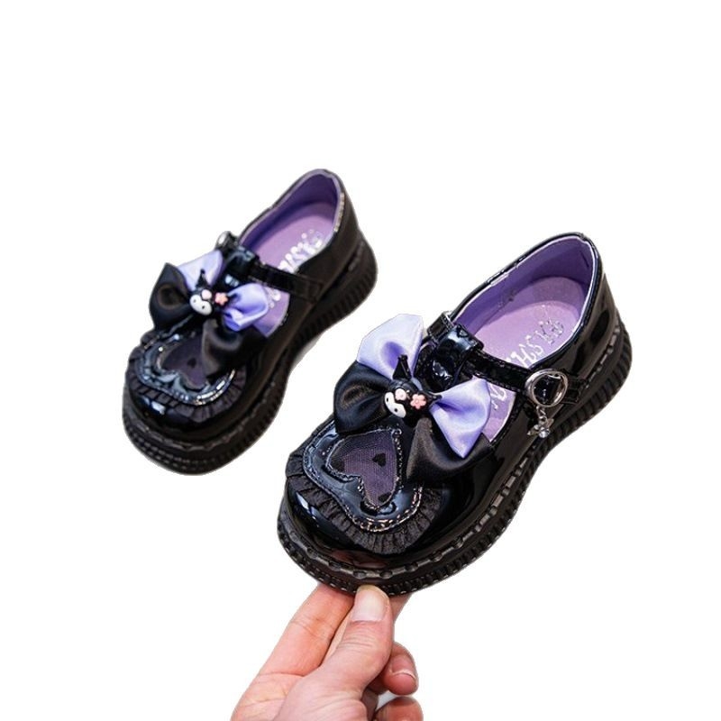 Gyerekeknek készült lánycipő, Lolita stílus, mikroszálas felsőrész, PVC talp, Velcro-zár, tavasszal és ősszel használható.