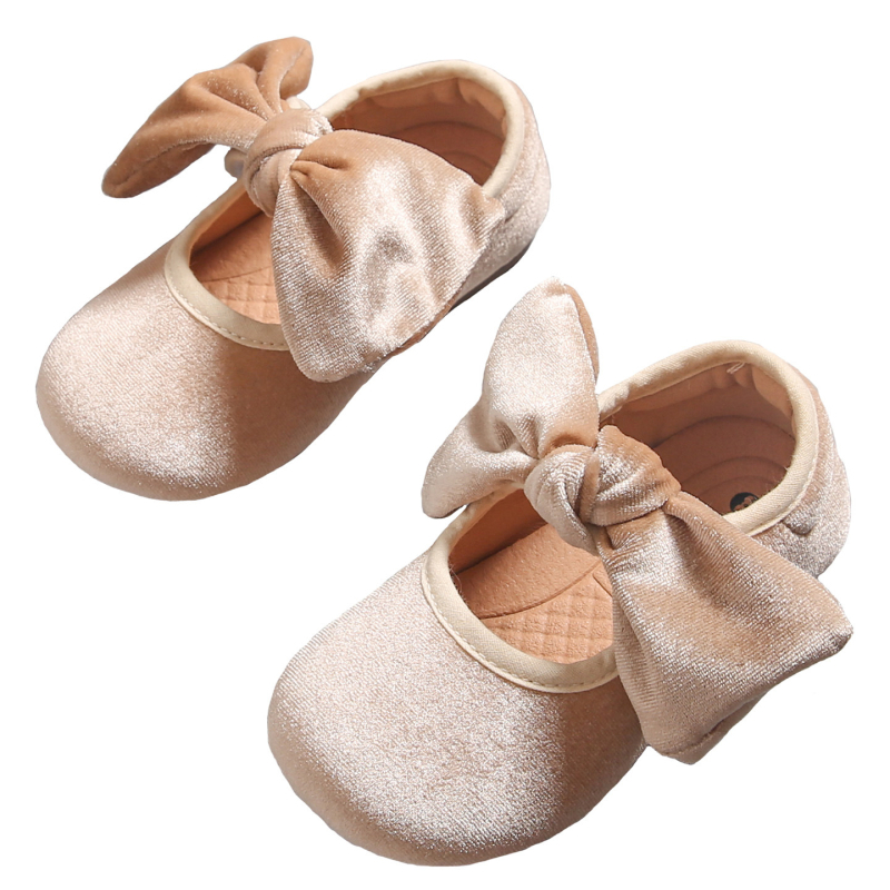 Velúr Mary Jane cipők lányoknak — alacsony felső rész, Velcro-zár, légáteresztő, csúszásmentes gumitalp, textil bélés, hercegnő stílus, tavasz és ősz