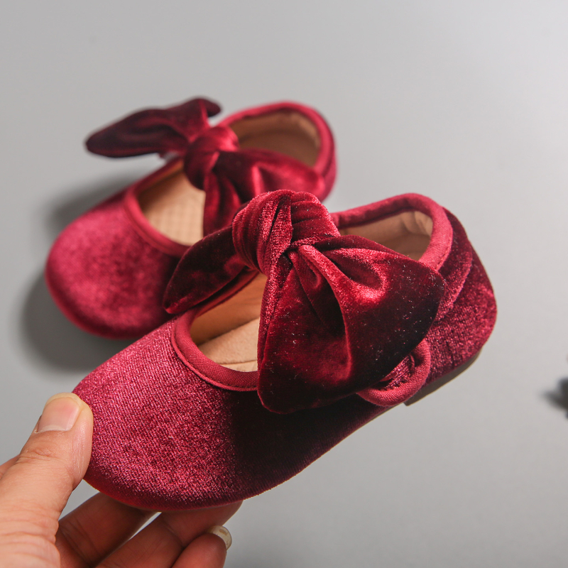 Velúr Mary Jane cipők lányoknak — alacsony felső rész, Velcro-zár, légáteresztő, csúszásmentes gumitalp, textil bélés, hercegnő stílus, tavasz és ősz