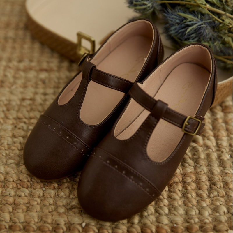 Francuski stil retro Mary Jane tenisice za djevojčice, s T-trakom i Velcro zatvaranjem, niski kroj, gornji dio od sintetičke kože, za djecu od 1 do 6 godina