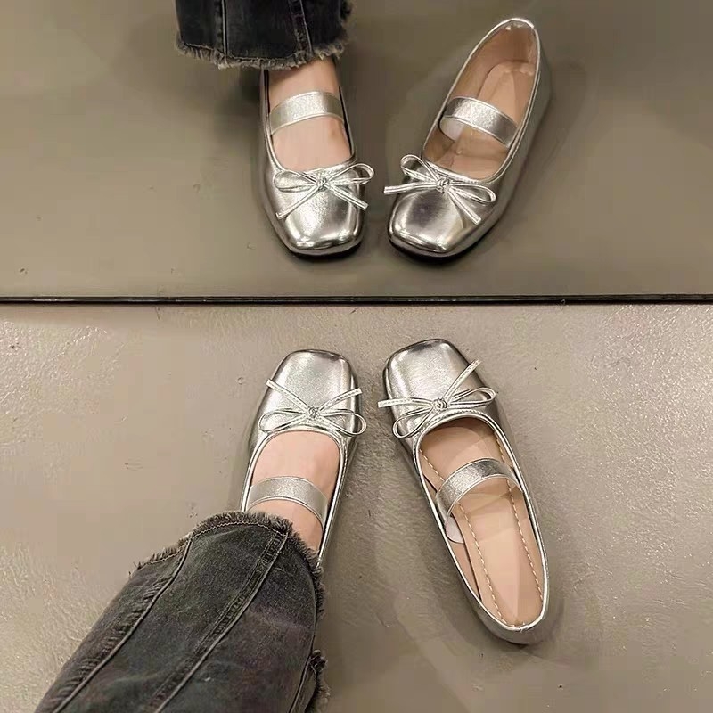 Mergaitėms plokščių batų bateliai, princesės stilius, PU viršus, PU vidus, PU įdėklas, gumos padas